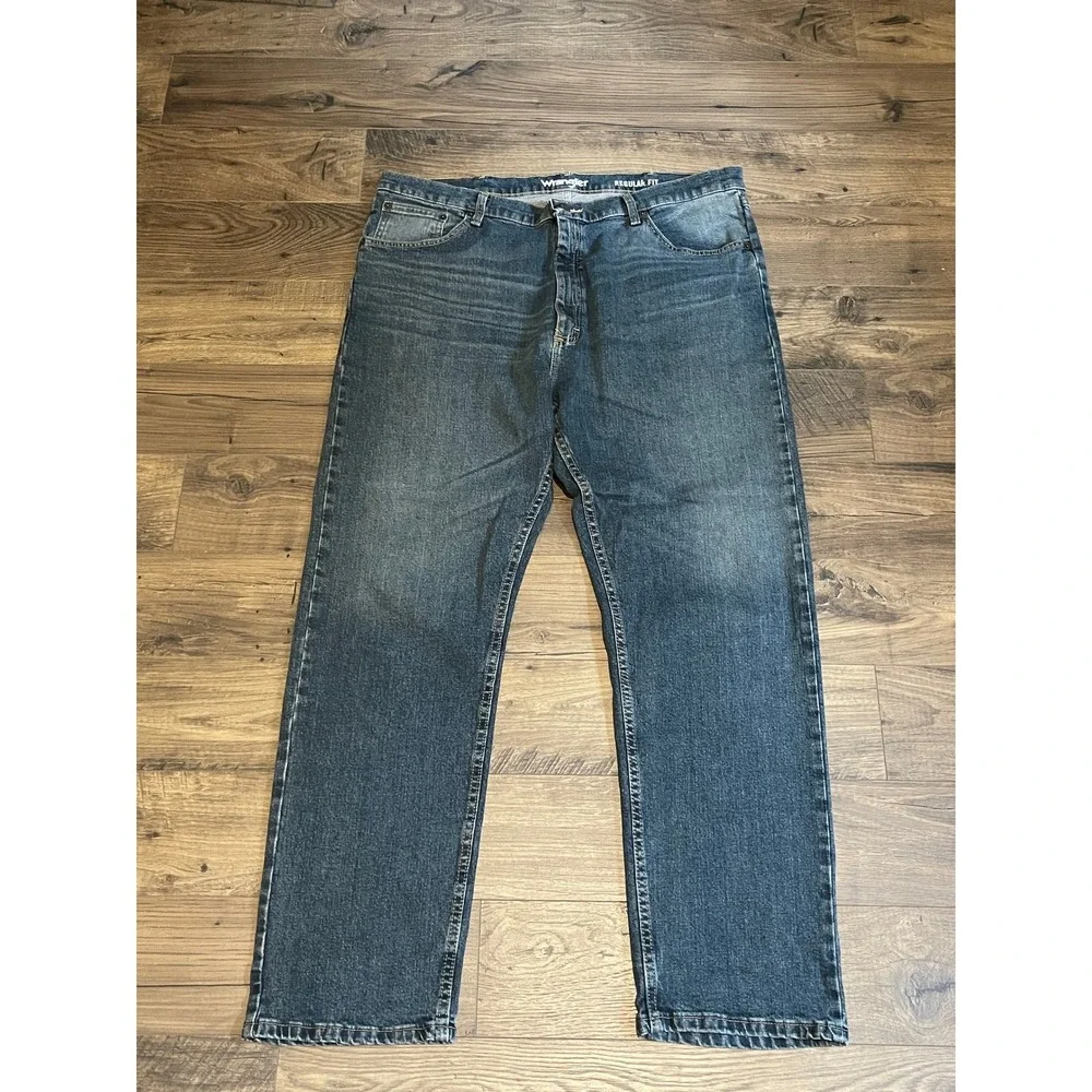 Wrangler Regular Fit Dark Wash Straight Leg Jeans Mens 40x30 Blue 10MGW25RI